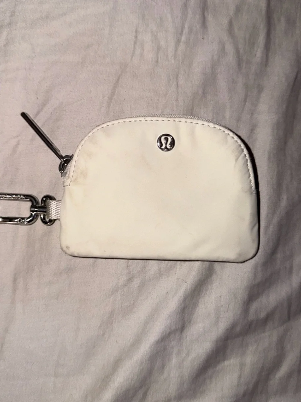 lululemon athletica Off-White Mini Zip Pouch with Key Clip